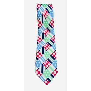 Vineyard Vines Kentucky Derby Silk Tie Patchwork Print 60" USA